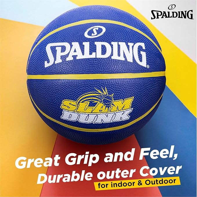 Spalding Slamdunk Rubber Basketball, Size 6, (Blue)