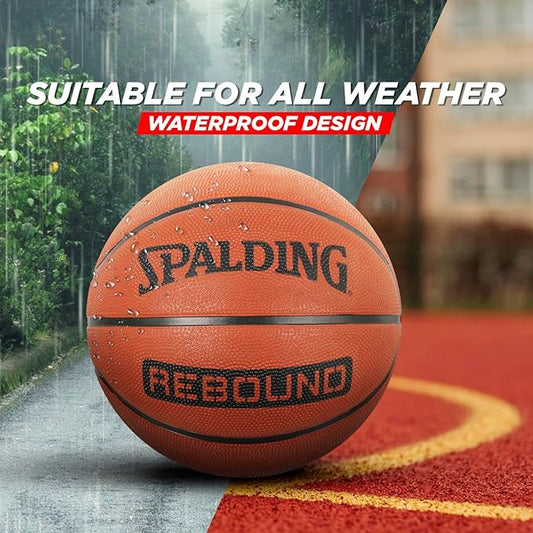 Spalding Rebound Rubber Basketball (Color: Orange, Size: 7)