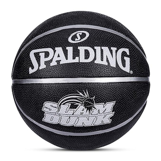 Spalding Slamdunk Rubber Basketball, Size 7 (Black)