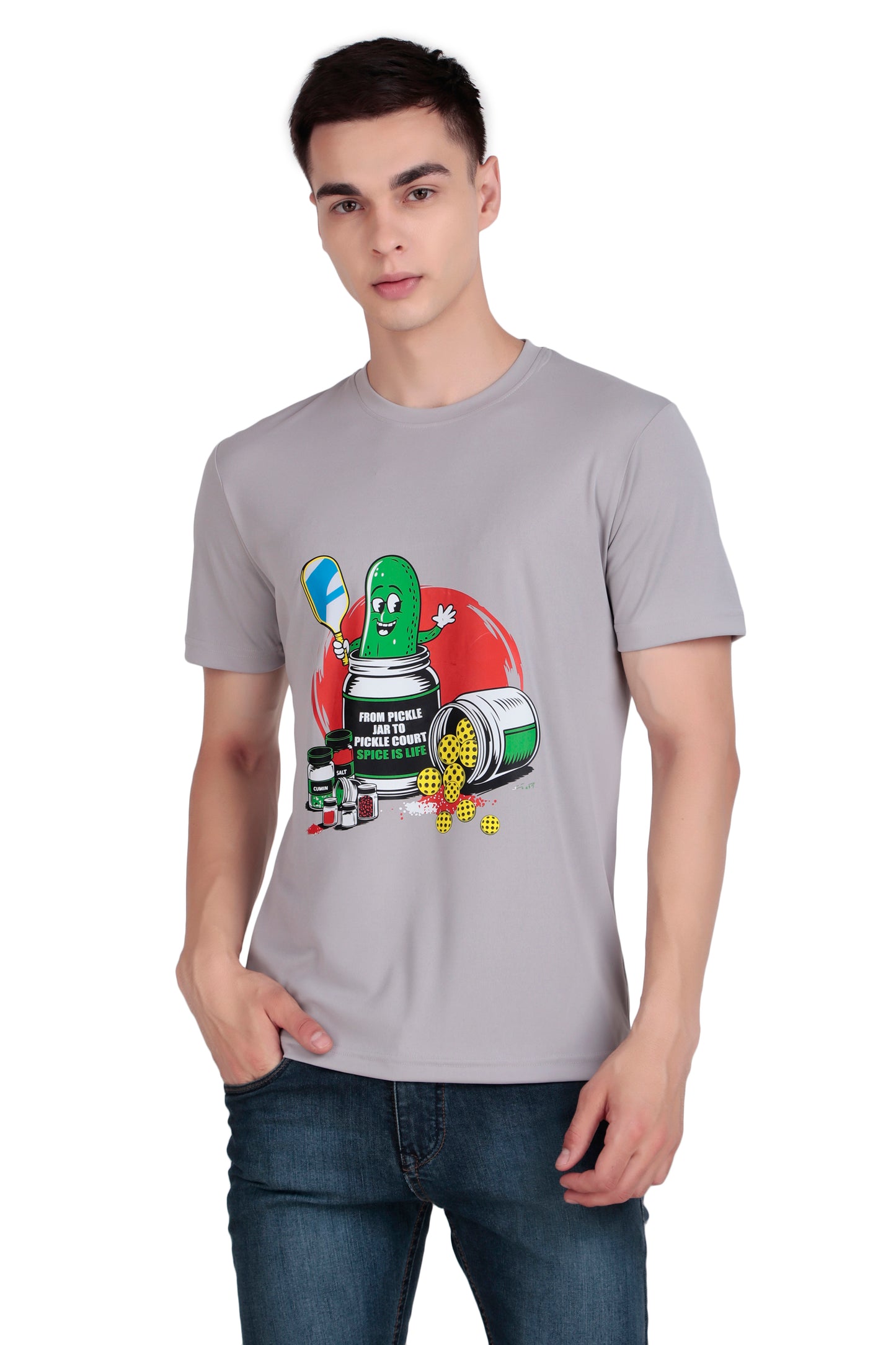 Altacore "Pickle Jar - Spice is Life" Pickleball T Shirt (Grey)