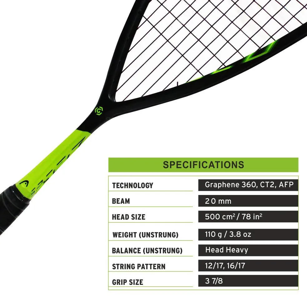 HEAD GRAPHENE 360 SPEED 110 SQUASH RACQUET
