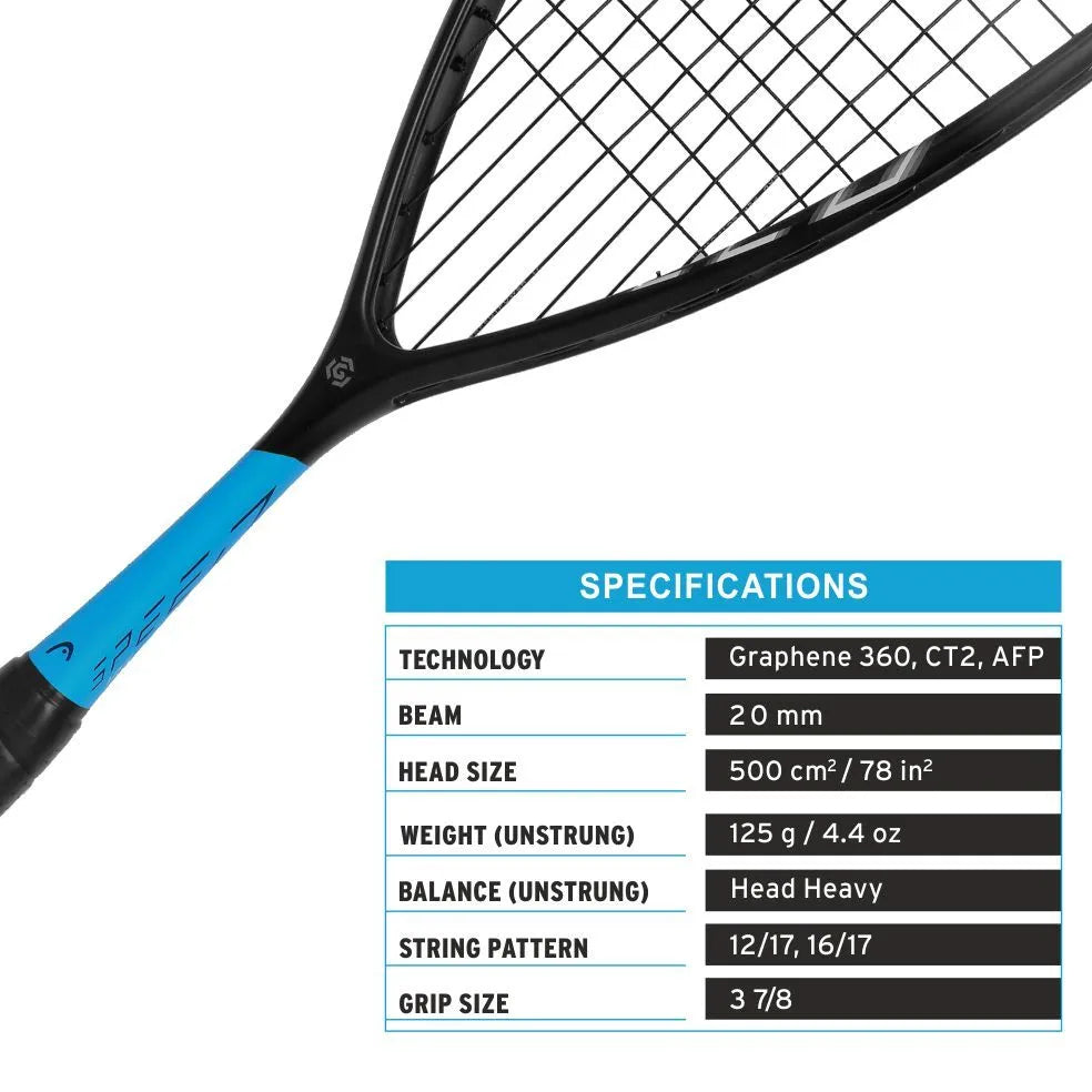 HEAD GRAPHENE 360 SPEED 125 SQUASH RACQUET