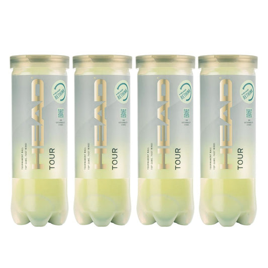 HEAD Tour Tennis Balls - 1 Dozen (4 Cans)