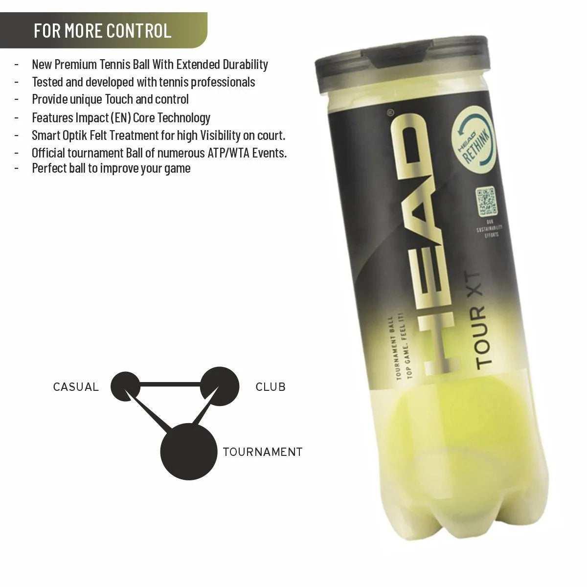 HEAD TOUR XT TENNIS BALL CARTON (24 Cans)