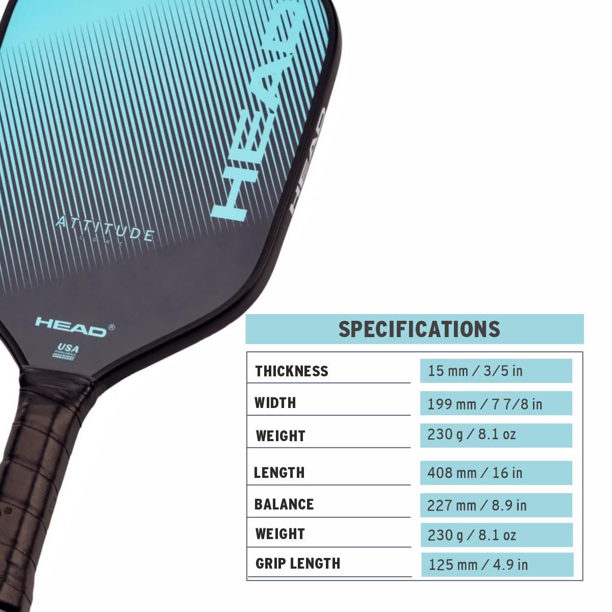 HEAD ATTITUDE CORE PICKLEBALL PADDLE