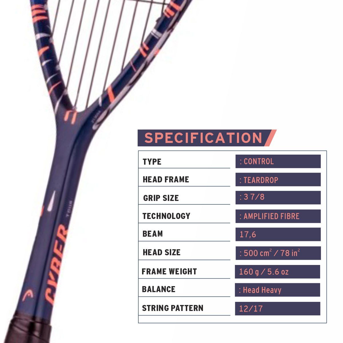 HEAD Cyber Tour 2024 Squash Racquet
