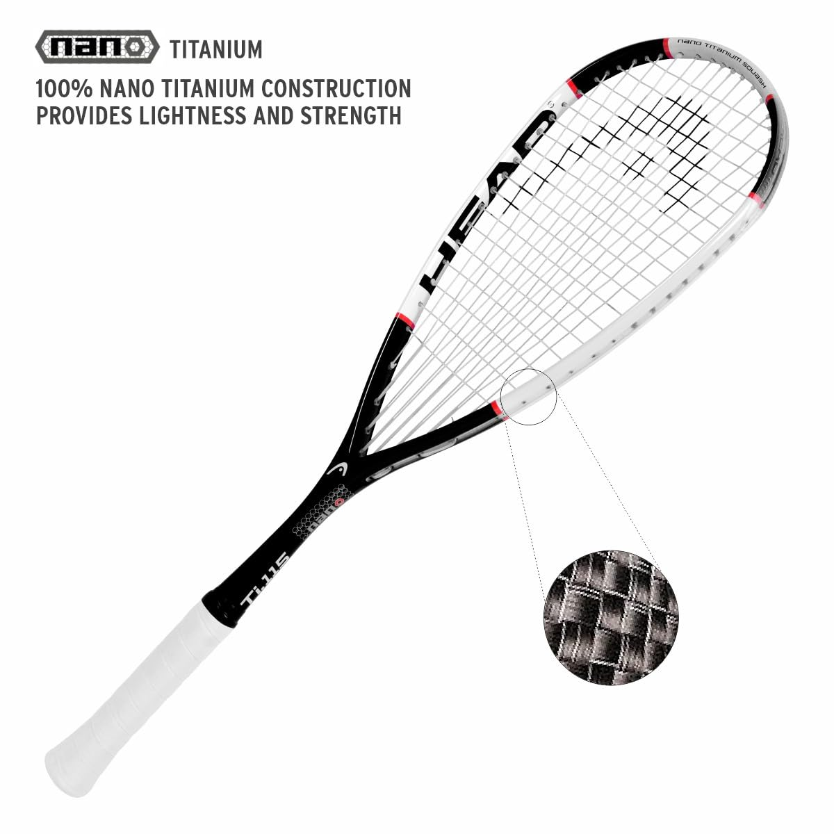 HEAD NANO TI. 115 SQUASH RACQUET