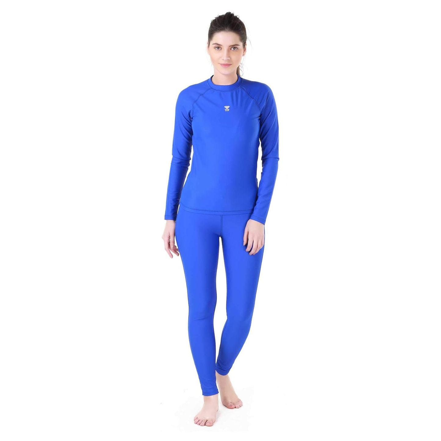 TYR Eco Long Sleeve Nylon Rashguard for Women, Size-S/32, Color-Cobalt