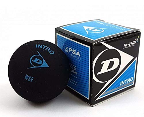DUNLOP Blue Dot Squash Ball (Black, Blue-DOT) (Pack Of 3 )