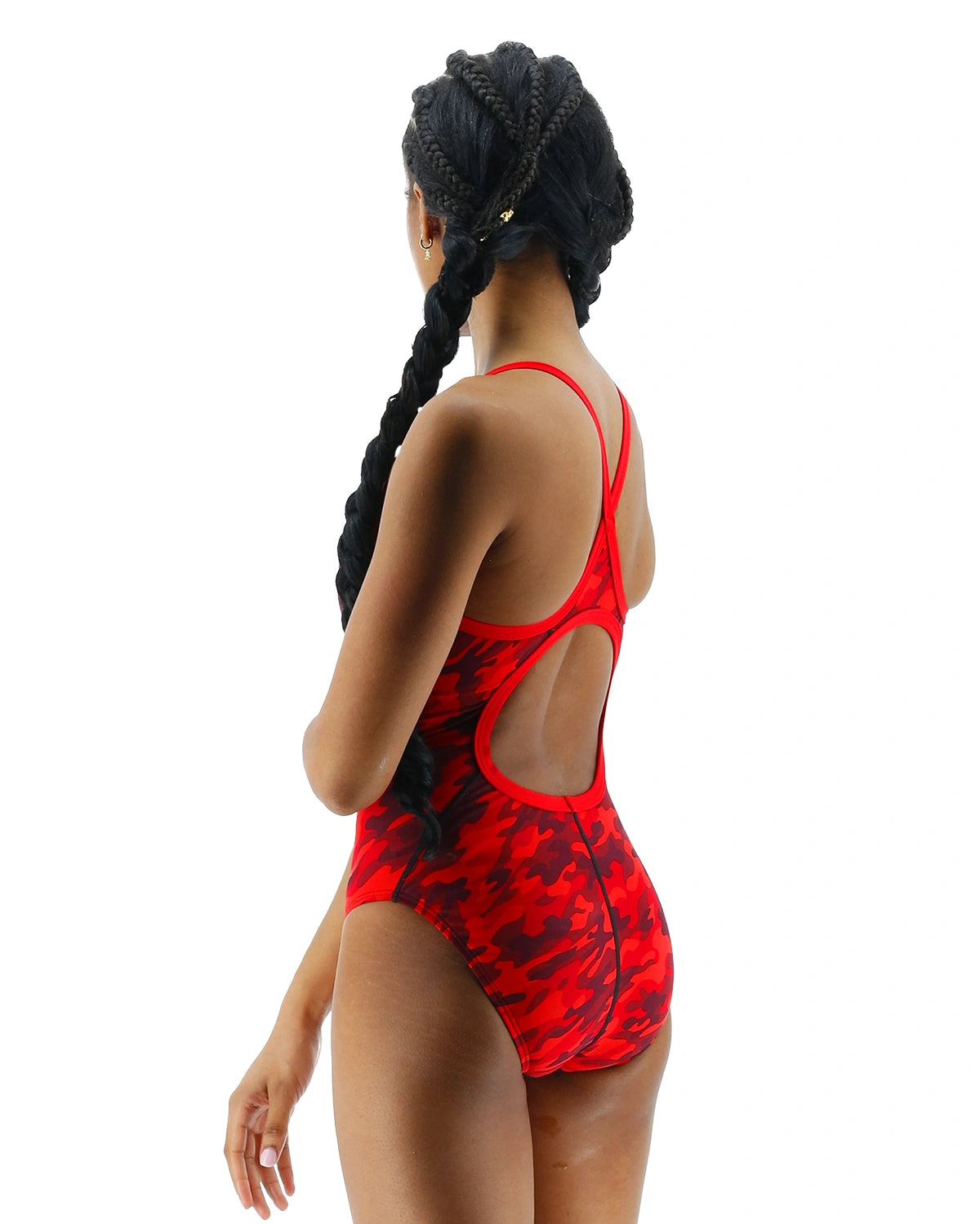 TYR Women's Camo Diamondfit Swimsuit (Red)