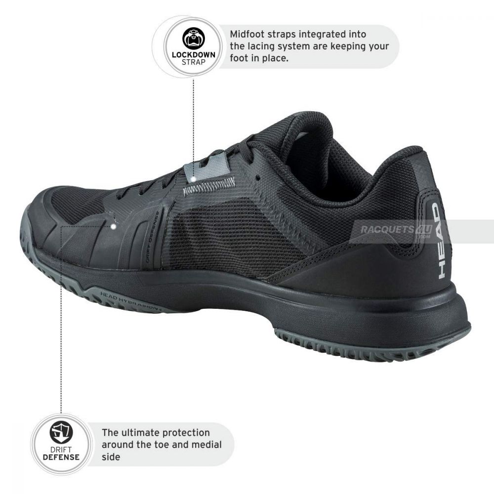 HEAD SPRINT TEAM 3.5 TENNIS SHOES (BLACK)
