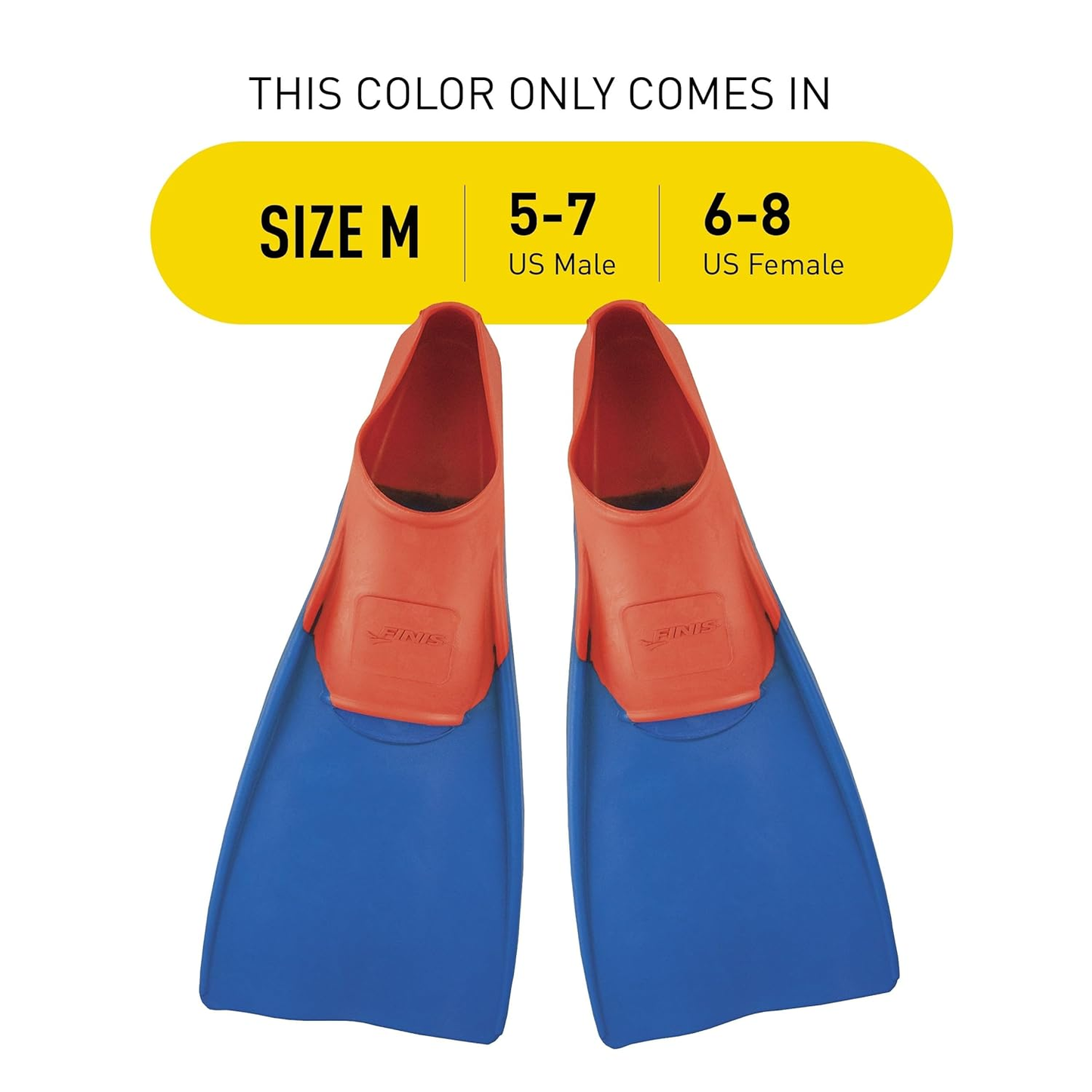 FINIS Long Floating Swim Fins  5-7 (Red /Blue)