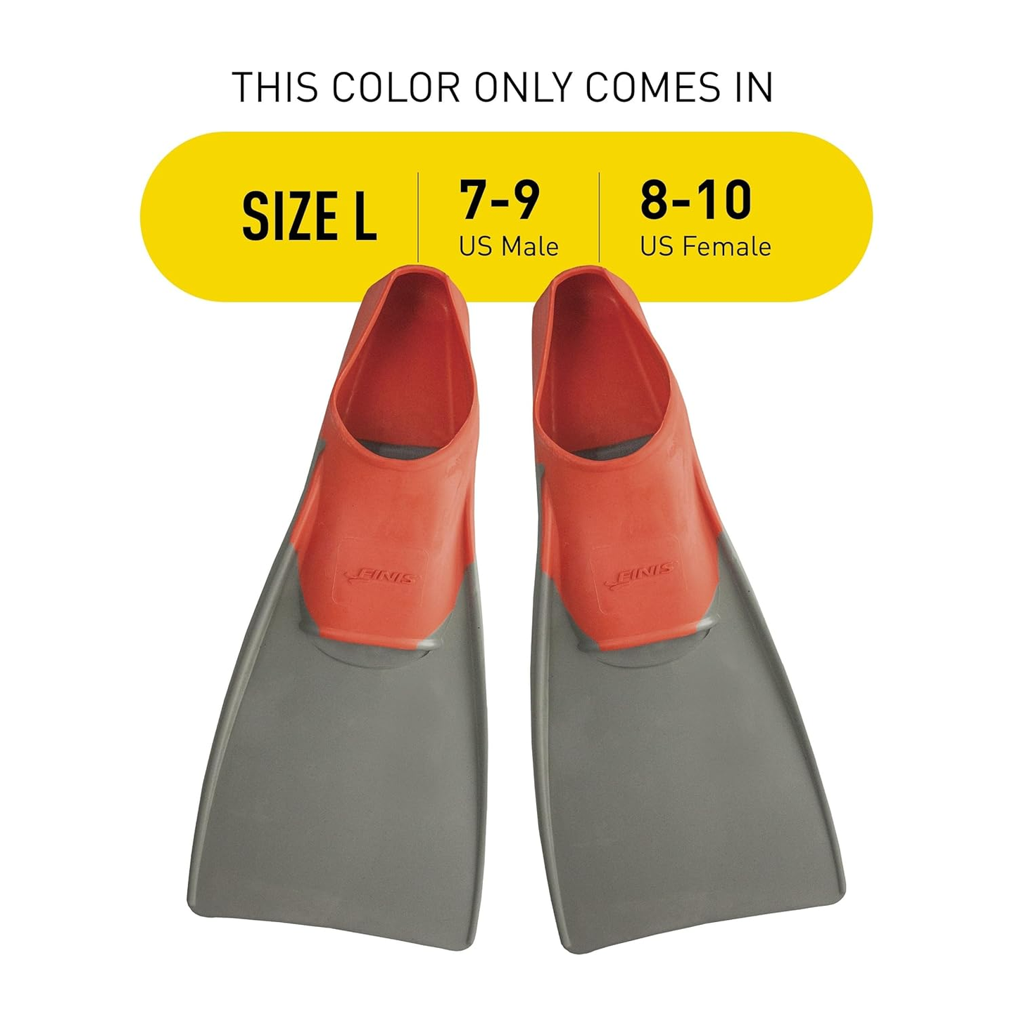 FINIS Long Floating Swim Fins  7-9 (Red /Gray)