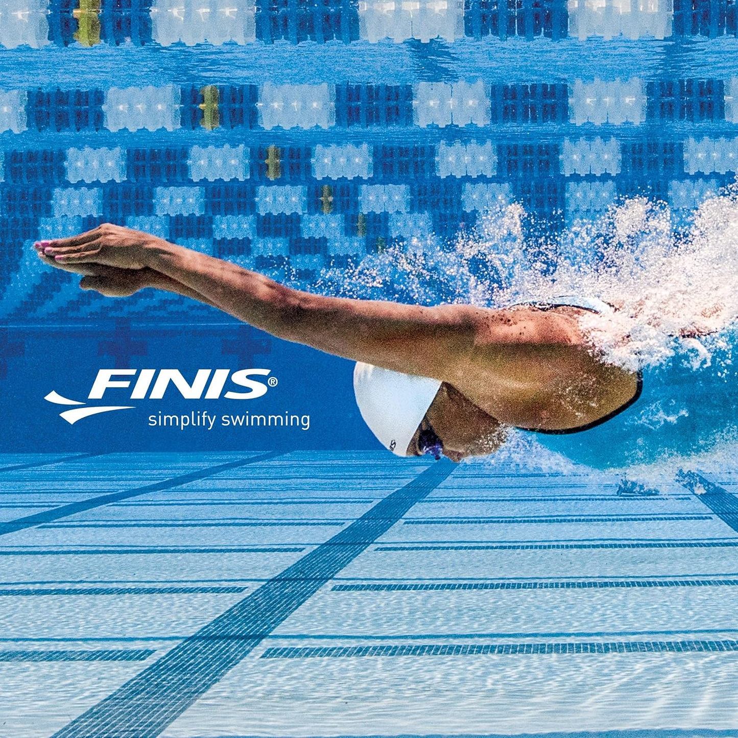 FINIS Long Floating Swim Fins  5-7 (Red /Blue)