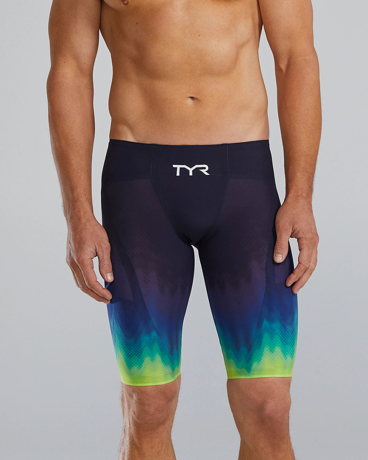 TYR VENZO INFLUX Men's Racing Swimsuit- LIME NAVY