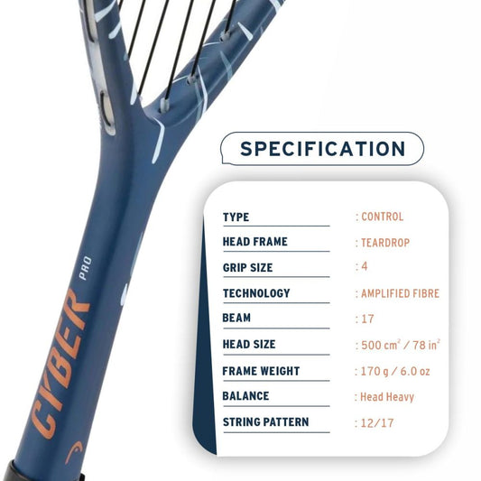 HEAD Cyber Pro Squash Racquet