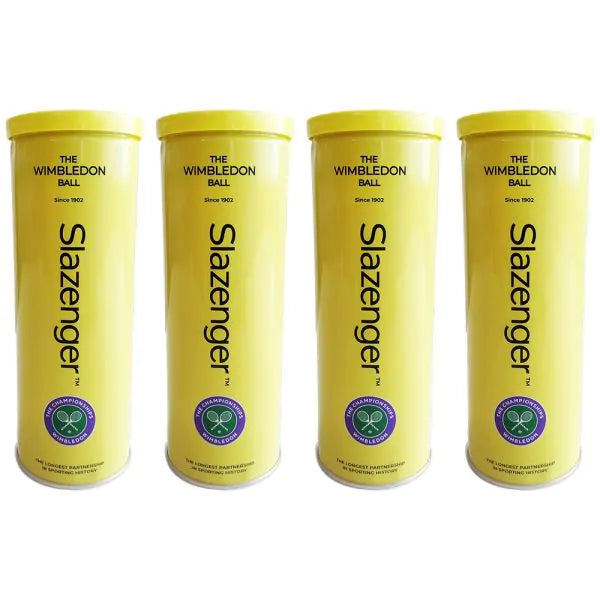 SLAZENGER WIMBLEDON Tennis Ball Dozen (12 BALLS - 4 Cans) (New Packing)