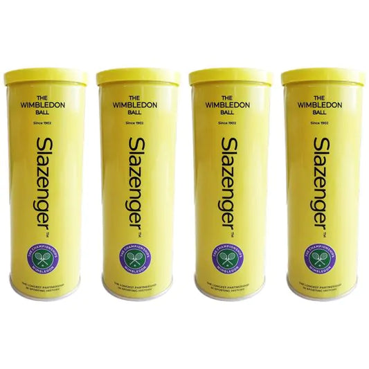 SLAZENGER WIMBLEDON Tennis Ball Dozen (12 BALLS - 4 Cans) (New Packing)