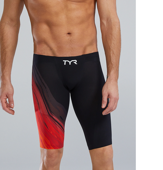 TYR VENZO VOLCONYX Men's Racing Swimsuit - Red Orange