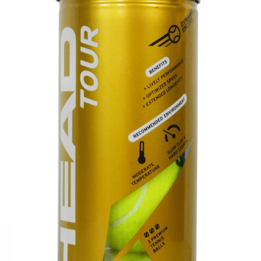 HEAD TOUR (PET CAN) TENNIS BALL 1 Dz. (4 Cans)